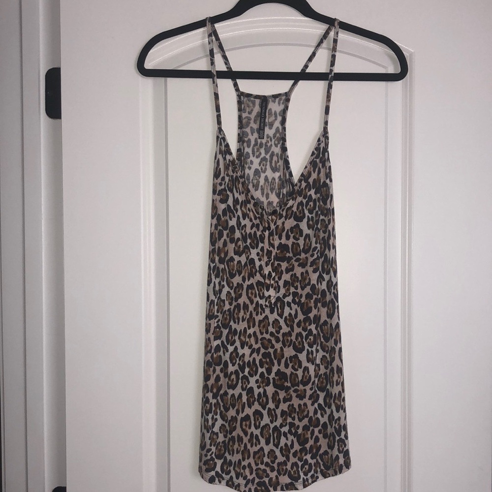Victoria’s Secret leopard animal print Racerback tank wings M summer casual